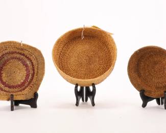 TRIO OF NATIVE OR REGIONAL COILED BASKETS
