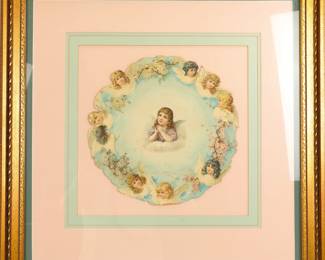  c.1900 VICTORIAN DIE-CUT DISPLAY CHERUB & ANGELS