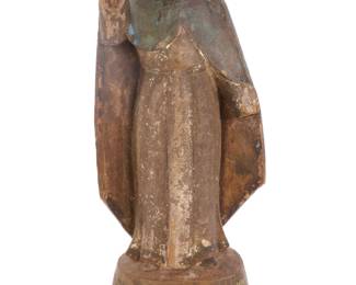 18-19c ST. JOHN CARVED WOOD SANTO SCULPTURE