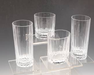 SET MCM DANSK DESIGNS CRYSTAL TUMBLERS ~FRANCE