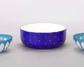 3 MIDCENTURY ENAMELWARE BOWLS KATHERINHOLM AMPLEUR