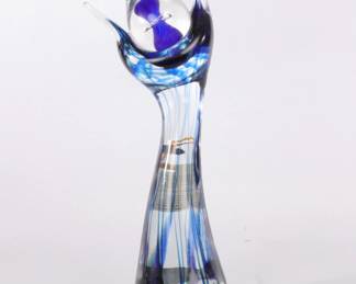 ADAM JABLONSKI ABSTRACT PULL FLAME CRYSTAL VASE