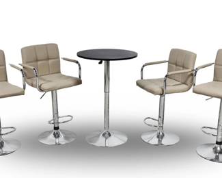 CONTEMPORARY 5-PIECE PUB SET TABLE & BARSTOOLS