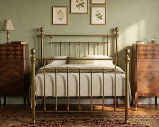 2 ART DECO ROYAL FURN. MARQUETRY BEDSIDE COMMODES