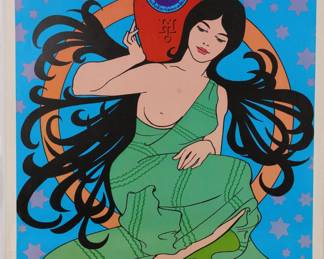 1967 AQUARIUS PSYCHEDELIC ZODIAC ART POSTER