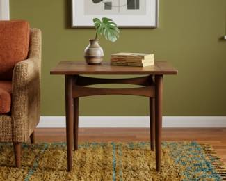 BASSETT MID-CENTURY ARTISAN LINE WALNUT SIDE TABLE