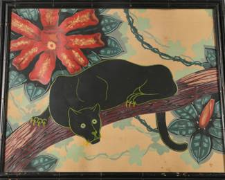 BILLY SEAY "BLACK PANTHER" MID-CENTURY SERIGRAPH