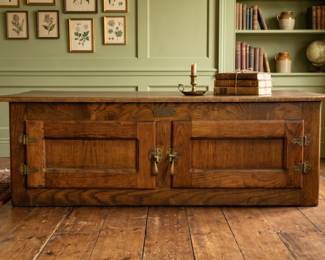 VTG WHITE CLAD OAK ICEBOX-STYLE COFFEE TABLE CHEST
