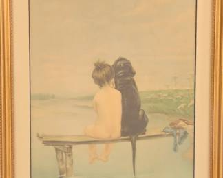 19c BRUNO PIGLHEIN "BATHING BEAUTIES" LITHOGRAPH