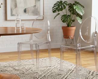 KARTELL STYLE VICTORIA GHOST ACRYLIC SIDE CHAIRS