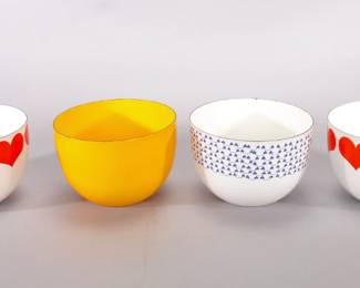4 MCM FINEL ARABIA KAJ FRANCK ENAMELWARE BOWLS