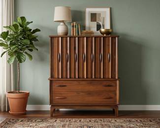  THOMASVILLE MID-CENTURY MODERN HIGHBOY DRESSER