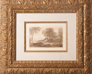 CLAUDE LORRAIN "PASTORAL LANDSCAPE" 1837 AQUATINT