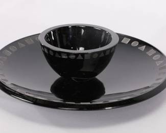 WARD BENNETT SASAKI SENGAI BLACK ART GLASS SET