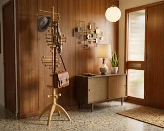 MID-CENTURY MODERN MAPLE DOUBLE HELIX COAT TREE