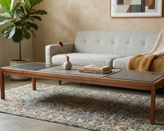 JACK CARTWRIGHT FOUNDERS MCM SLATE-TOP COFFEE TABLE