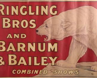 RINGLING BARNUM BAILEY CIRCUS POSTER 1921 REISSUE