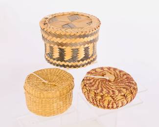  TRIO OF VINTAGE REGIONAL & NATIVE WOVEN BASKETS