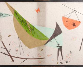 MANNER OF CHARLEY HARPER MCM MIXED MEDIA COLLAGE