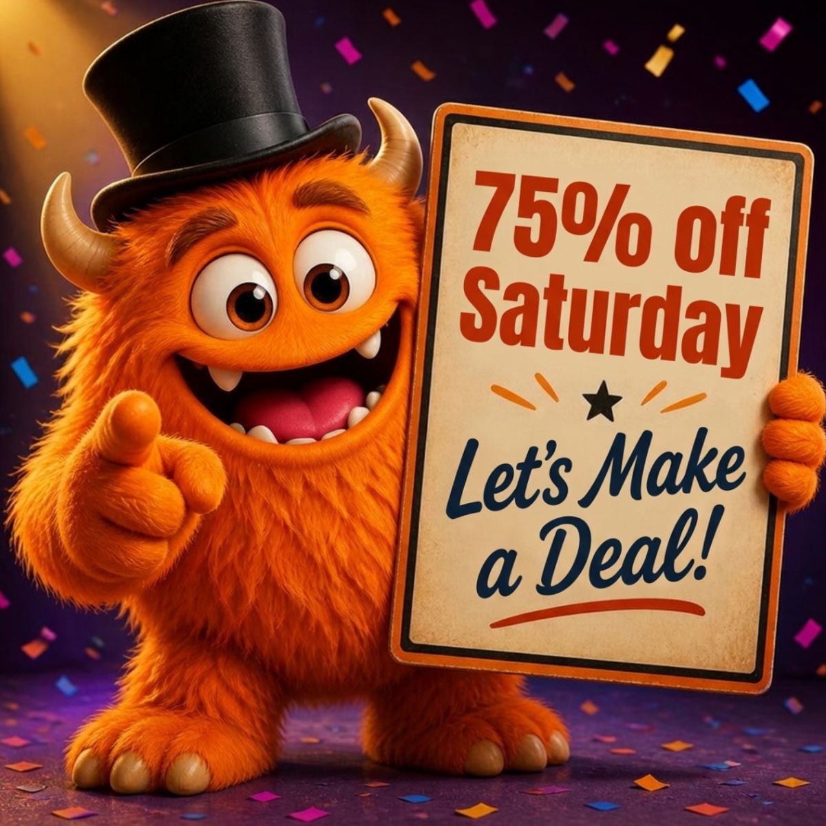 75 Off Saturday Sign
