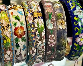Vintage enameled bangle bracelets