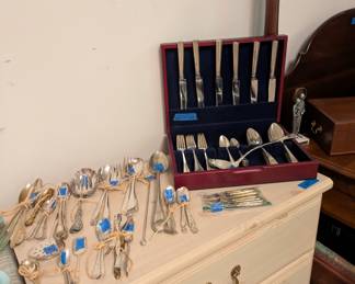 Flatware, 800 silver, silver plate, some sterling