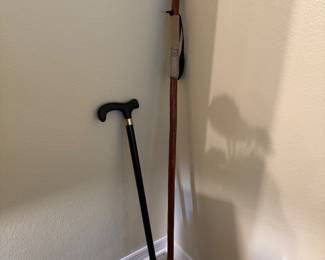 Beautiful solid wood walking stick with wrist strap and rubber tip. Perfect for hiking, walking trails, or decorative cabin/lodge décor.