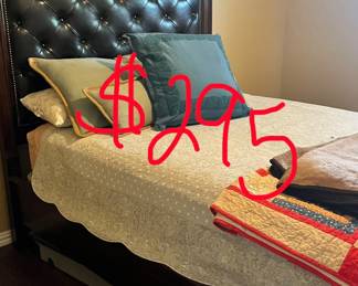 Haverty’s Queen size bed- there is a small chip on one side. Otherwise it has been well kept. 