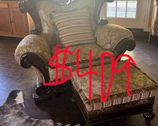 Gorgeous condition oversized chair- fit for a king or queen!