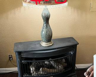 The lamp has an original lampshade 
