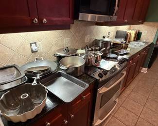 Pots and pans, cookbooks