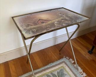 063 vintagefoldingmetaltvtraytablewith