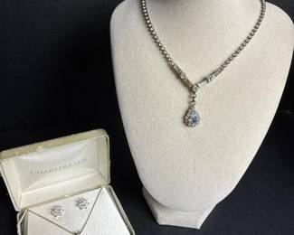 282 vintagerhinestonenecklacecubiczircon