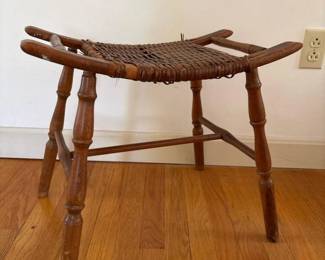 246 vintagewoodensidesaddlestoolwithwo