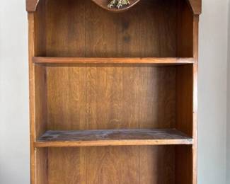 223 wallmountedwoodenbookshelfwithgold