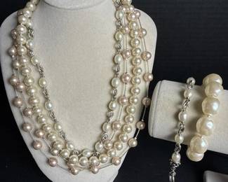 285 monetmultistrandfauxpearlnecklaces