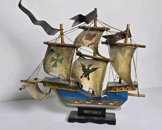 202 mayflowermodelshipwithpaintedsails