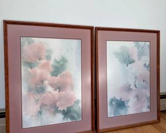 188 pairofpavasignedwatercolorprints