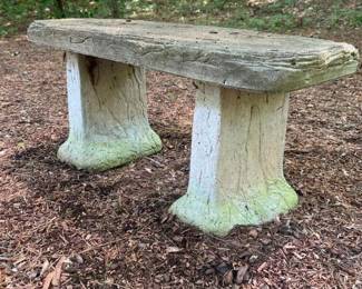 039 concretegardenbenchfauxwoodrustics
