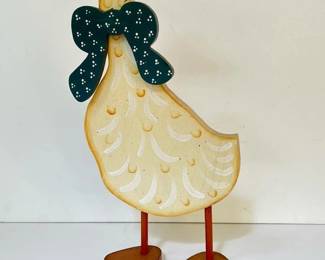 112 handpaintedwoodengoosefigurine