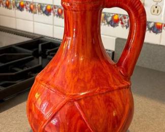 264 largeredglazedceramicpitcher