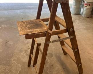 198 vintagewoodenfoldingstepladder