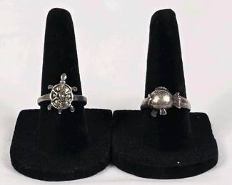390 sterlingsilverfishringwithaturtle