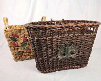 137 vintagewickerbicyclebasketwitheagle