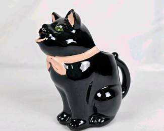 360 vintageblackcatceramiccreamerpitche