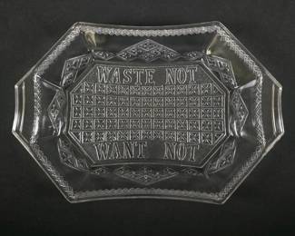 222 vintagepressedglasstraywastenotwan