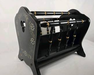 182 blackwoodenmagazinerackhandpainted