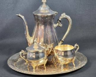 217 vintageleonardsilverplate4piecetea
