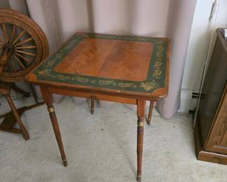 183 vintagepaintedwoodenaccenttablegree