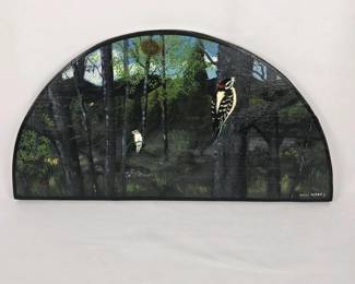 208 handpaintedsemicirclewoodwallartb